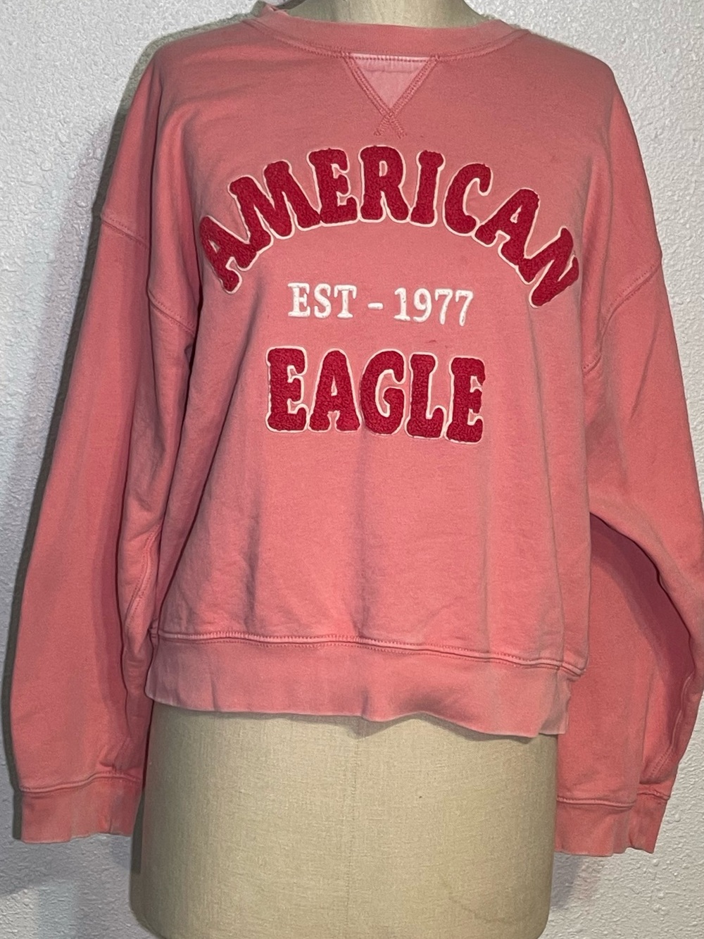 American Eagle Outfitters Pink Graphic Crewneck Sweatshirt size medium